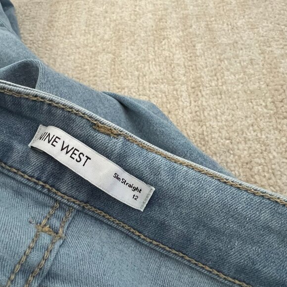 Nine West Slim Straight Blue Jeans 12 - Picture 2 of 11